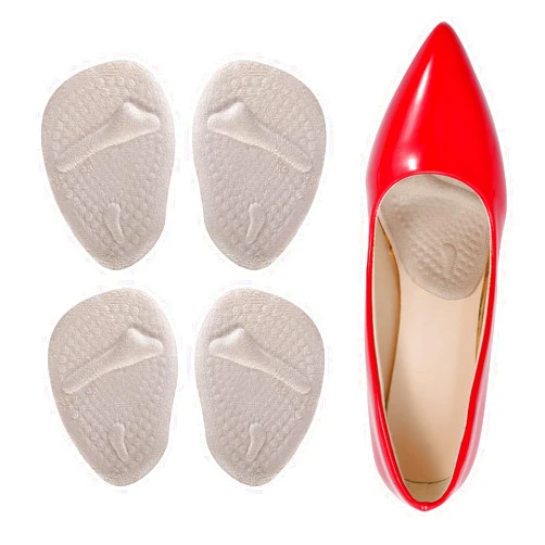 YIVCKOM Ball of Foot Cushions Women, Metatarsal Pads,High Heel Comfort Pads, Shoe Inserts Cushions for Women,Heel Pads for Shoes,Weight Shifting Insoles for High Heel(2 Pairs) (Beige)
