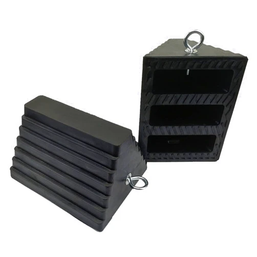 ROBLOCK 2 Pack Wheel Chocks Rubber Heavy Duty Black with Eyebolt, 9