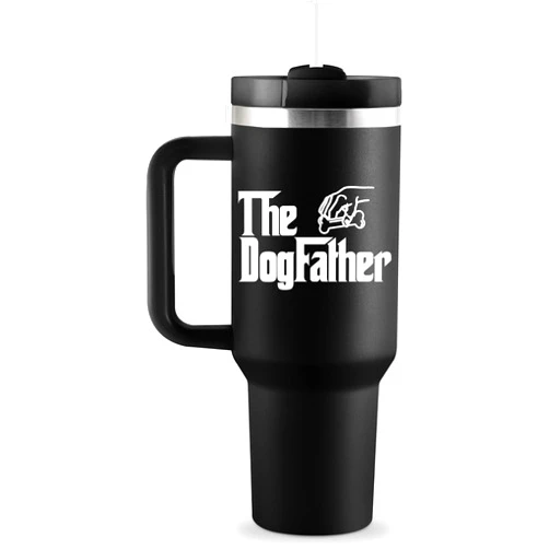 ROSTANTEN Dog Dad Gifts for Men - Christmas Dog Dad Gifts - Dog Lover Gift for Men - 40oz Travel Cup Insulated Tumbler with Handle & Straw