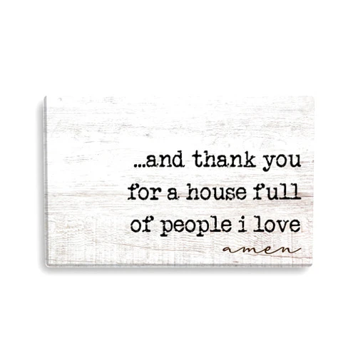 Personalized Planet House Filled with Love Amen Spiritual White Canvas Wall Art Print on Wood Frame and Ready to Hang in Kitchen Bedroom Office Family or Living Room, 16x10