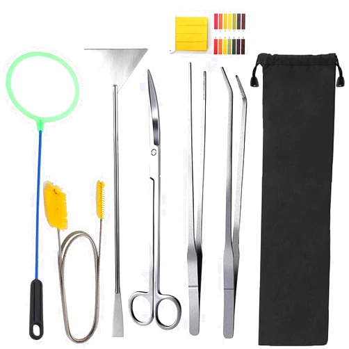 Lxiyu 7 in 1 Aquarium Aquascaping Tools Kits,Stainless Steel Aquarium Plant Tools Tweezers Scissors Scrapers for Aquarium Tank Clean Fish Tank Aquascape Tools Sets