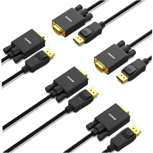 BENFEI DisplayPort to VGA 6 Feet Cable 5 Pack, Display Port Male to VGA Male Gold-Plated Cord 6 feet Compatible for Lenovo, Dell, HP, ASUS and Other Brand