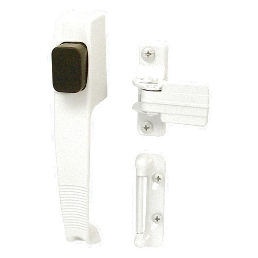 Prime-Line MP5116 Push Button Latch with Tie Down, White (1 Set)