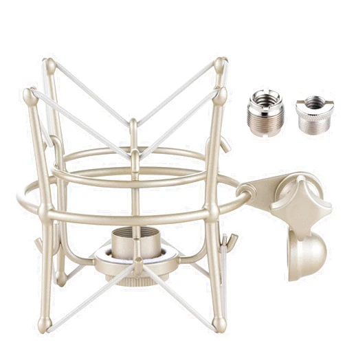 Xereizo Microphone Shock Mount, Metal Universal Mic Holder Spider Recording Mic Shockmount Stand Compatible with Many Condenser Mics Like AT2020 MXL 770 MXL 990 Samson C01 Rode NT1-A Neumann U87 etc.