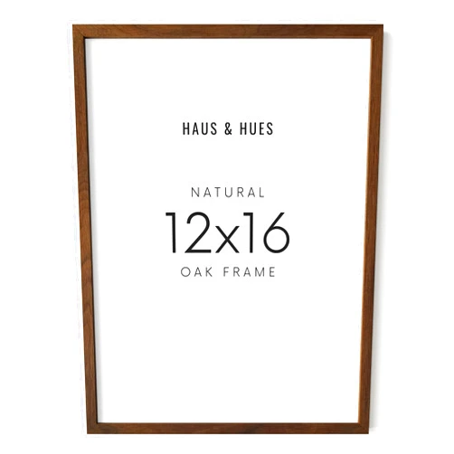 Haus and HUES Walnut 12x16 Picture Frame - Rustic Natural Wood Wall Art Display - Brown 12x16 Frame for Art Prints, Photos, Posters - Ready-to-Hang Vertically & Horizontally - Wooden Decor