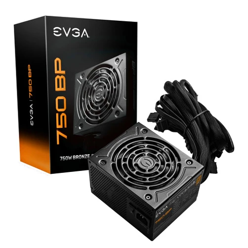 EVGA 750 BP, 80+ Bronze 750W, 3 Year Warranty, Compact 120mm Size, Power Supply 100-BP-0750-K1