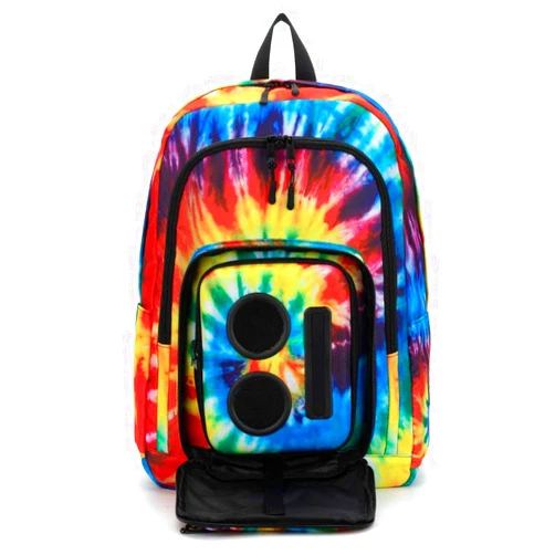 Super Real Business Bluetooth Speaker Backpack With 20-Watt Speakers & Subwoofer for Parties/Festivals/Beach. Rechargeable, Works with iPhone & Android (Tie Dye, 2024 Edition)