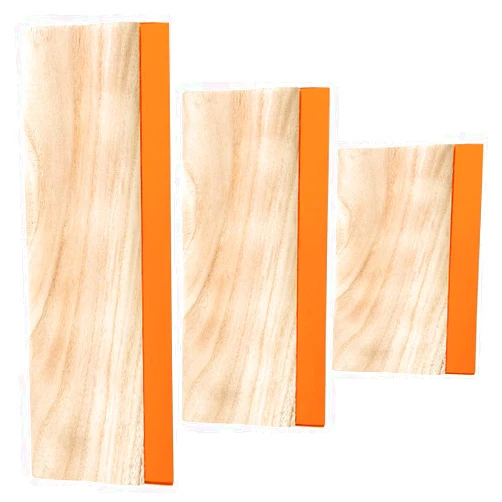 Caydo 3 Pieces 3 Sizes Screen Printing Squeegee, 75 Durometer Wooden Ink Scraper for Screen Printing Fabric, 5.9 Inch, 9.4 Inch and 13.7 Inch