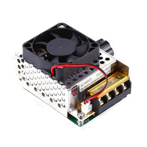 Walfront SCR Electric Voltage Regulator Dimmer Temperature Controller Motor Speed Controlling Module Board With Cooling Fan (110V AC 4000W )