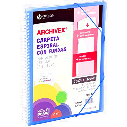 CARCHIVO IDEAS PRACTICAS Carchivo Archivex Star 20-Pocket Spiral Binder - Blue