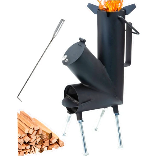 TAFEIDA ROCKET STOVE is the perfect wood stove. A portable wood-burning camping stove with a fire poker. For camping gear & survival gear, backyard cooking. Camping grill, outdoor events. (Elite)