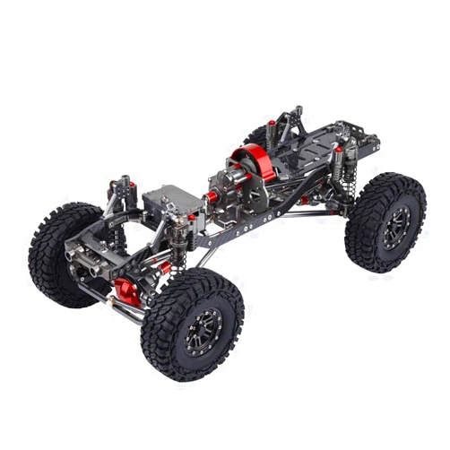 FOSA RC Car Frame Kit, Aluminum Alloy Carbon Fiber CNC RC Rock Crawler Truck Frame Chassis 313mm with 12mm LED Light mounting, Suitable for Wildboar, Wrangler, GrandCherokee, Defender, Toyota, Hilux