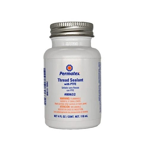 Permatex 80632 Thread Sealant with PTFE, 4 oz. , White