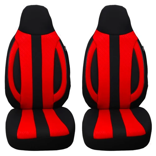 BREMER SITZBEZÜGE Measure Pilot Car Seat Covers Compatible with Kia XCeed Driver & Passenger from 2019 / Car Seat Covers Set Car Seat Covers Pack of 2 in Black/Red