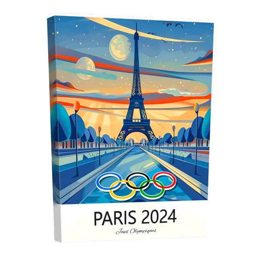 GUN SUPPLIES OUTLET LLC 2024 Olympic Canvas Wall Art, Paris Olympics Painting Canvas Wall Art Prints, Framed Wall Art, Wall Decor for Living Room Bedroom Home Bathroom Wall Decor