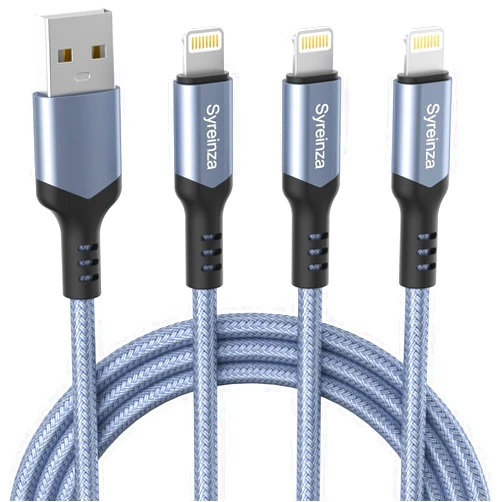 Syreinza iPhone Charger[Apple MFi Certified], 3Pack 6FT Nylon Braided Lightning Cable iPhone Charger Cord for iPhone 14/13/12/11 Pro Max/Mini/XS/XR/X/8/7/6/Plus iPad AirPods