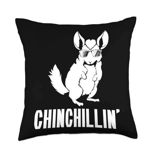 Chinchilla Chinchillas Rodent Wool Mouse Motifs Chinchillin Chinchilla Chinchillas Wool Mouse Rodent Throw Pillow