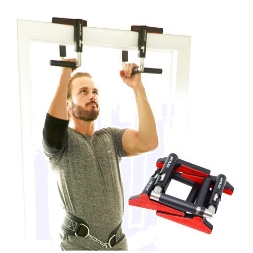 Jayflex CrossGrips Compact Pull Up Bar - Pull Up Bar Door Frame for Work from Home Fitness - Adjustable Door Frame Pullup Bar Handles - 250 lbs Capacity