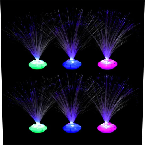 Uonlytech Led Desk Lamp 6pcs Fiber Optic Novelty Lighting Fiber Optic Fountain Night Light LED Colourful Changing Fibre Lamp Color Changing Wedding Decor