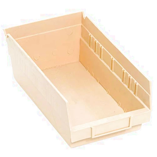 QUANTUM STORAGE SYSTEMS K-QSB102IV-10 10-Pack Plastic Shelf Bin Storage Containers, 11-5/8