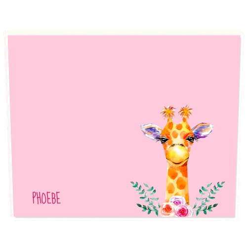 Current Mini Giraffe Personalized Note Cards - 24 Cards with White Envelopes, 4¼ x 5½ Inch Size, Blank Stationery, Add Names or Text, For Thank You Notes, Invitations, & Announcements