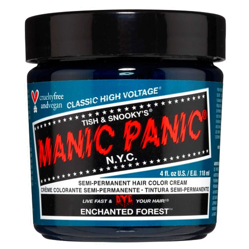 MANIC PANIC Classic Enchanted Forest Semi Permanent Hair Color - Deep Teal Green Hair Dye for Women & Men That Lasts 4-6 Weeks - Vegan, Ammonia & Cruelty-Free - Create & Mix Custom Shades (4oz)