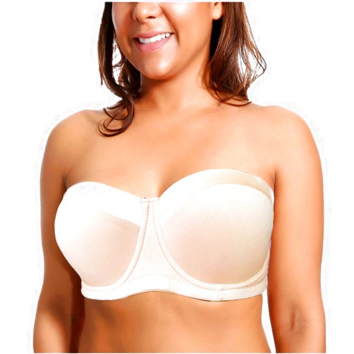Olivachel Women's Strapless Bra B/C/D/DD/DDD/G 1/2 Cup Seamless Plus Size Balconette Bra H059