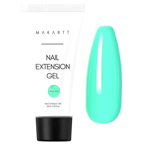 Makartt Poly Nail Gel-50ML Gel Builder-Mint Green Color for Nail Extension Strengthener 3D Diy,Resistent Hard Gel Manicure Nail Art Home-Minty Mist