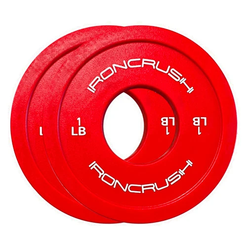 Iron Crush Fractional Weight Plates - Olympic Plates with Improved Center Holes - Durable, Shockproof Virgin Rubber - Gym Equipment for Strength & Endurance Training