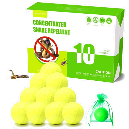 MAGIC CAT Snake Repellent for Yard, 10 Pack Natural Snake Away Repellent for Outdoor & Indoor Snake Pest Control, Powerful Anti-Snake Barrier Ball Pet Family Safe for Home Lawn Garden Camping Fishing