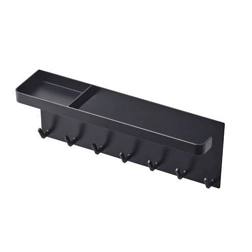 Yamazaki 5686 Magnetic Umbrella Holder with Tray, Black, Approx. 11.0 x 2.8 x 3.7 inches (28 x 7 x 9.5 cm), Tower, Umbrella Stand, Entryway, Small Storage