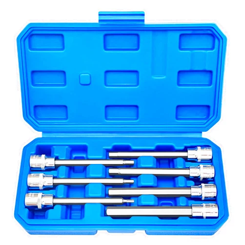 HPBBKD Extra Long Metric Hex Bit Socket Set, Premium Cr-V Steel | 7-Piece 3mm - 10mm Set | 3/8-Inch Drive | Enhanced Storage Case…