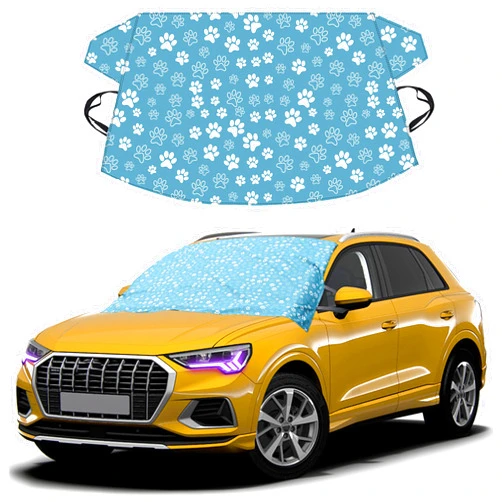 EcoNour Windshield Cover for Ice and Snow | Tough 600D Polyester Printed Fabric Windshield Frost Cover for Any Weather | Water, Heat & Sag-Proof Car Windshield Snow Cover | XX-Large (69