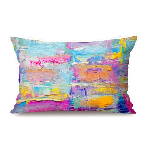 Solekla Throw Pillow Cover Paint Oil Paints Cover Abstract Print Multicolor Decorative Pillow Case Home Decor 20x12 Inches Pillowcase