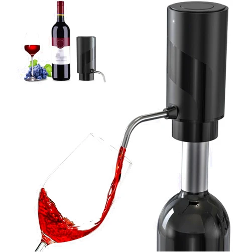 AREYCVK 2024 New Wine Aerator Electric Wine Decanter Automatic Wine Aerator, One Touch Wine Dispenser Wine pourer with USB Rechargeable,Wine Lover for women&Men(Black-ABS)
