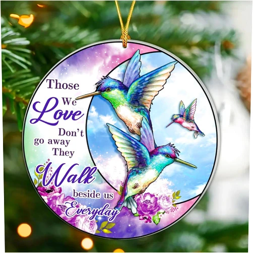 Kichlep Hummingbird Memorial Christmas Ornament 2024, Christmas Tree Ornament, Sympathy Gift for Loss of Loved One, Loving Memorial Gift