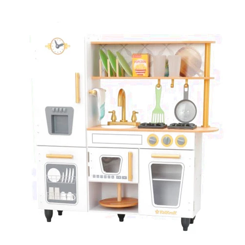 KidKraft Vintage Wooden White Play Kitchen with 9 Accessories