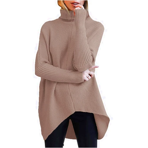 ANRABESS Womens Oversized Turtleneck Batwing Long Sleeve Casual Cozy Baggy Knit Pullover Tunic Sweater 2024 Fall Outfits