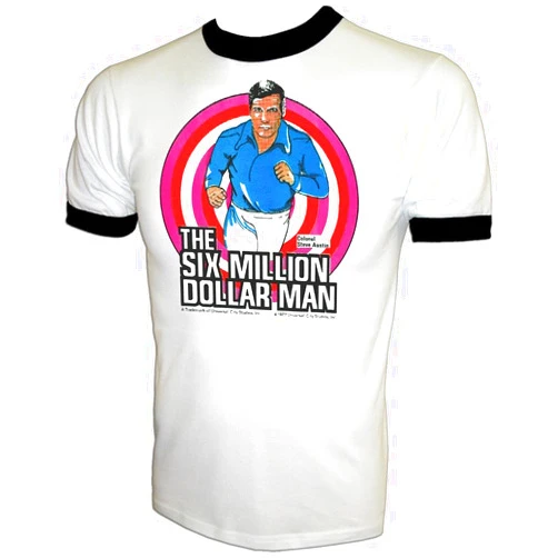 American Ringer Vintage Six Million Dollar Bionic Man X-Men Quicksilver Steve Austin TV Show T-Shirt