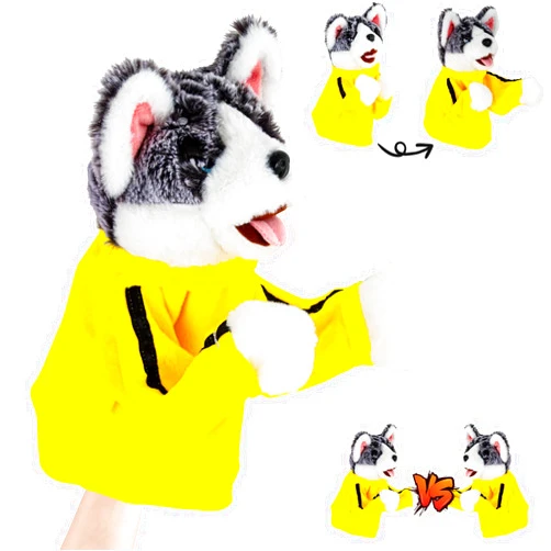 Aywewii Kung Fu Husky Boxing Dog Puppet Animal Toy Punching Puppet Childrens Game Hand Puppets for Kids Teens Adults Birthday Party Kid Toys Gag Gift for Boys Girls