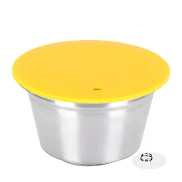 Longzhuo Coffee Capsule,40ML Coffee Capsule Stainless Steel Reusable Refillable Filter Cup for Dolce Gusto Coffee Maker Suitable for Use at Home or Office (Yellow)