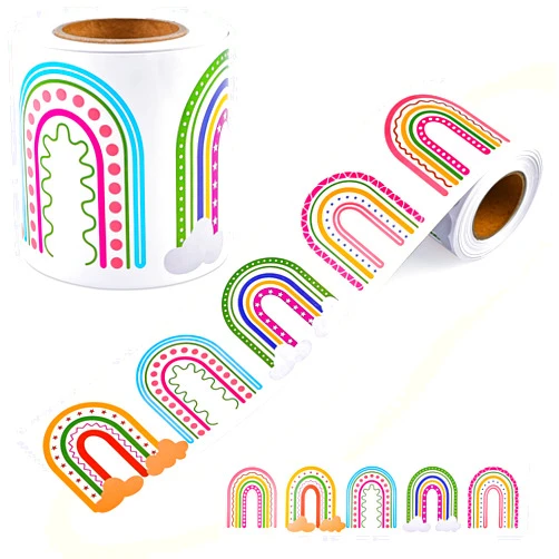 Zofunny Boho Rainbow Bulletin Board Borders Straight Rolled Border Trim for Classroom School Decoration 50 Feet
