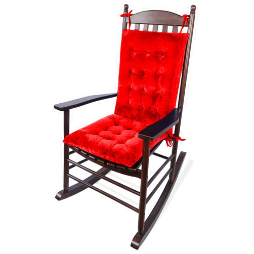ELFJOY Rocking Chair Cushions Rocking Chair Pads for Wooden Rocking Chair Cushion for Rocking Chair Premium Tufted Back and Seat Cushion 2 Piece Set (Red)