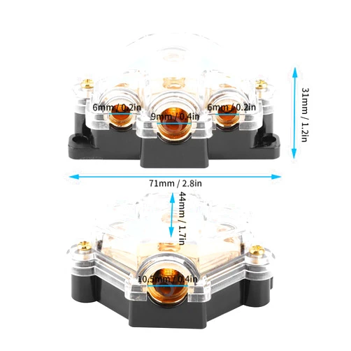 Folany Audio Power Distribution, High Performance Practical Power Distribution Block, 2Pcs for Auto Boat Vehicles