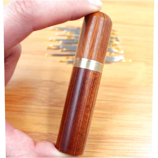 DARKAL Wooden Needle Case Sewing Needles Holder Storage Box Sewing Needles Self Threading Needles Sewing Thimbles for Stitching Hand Crafts Knitting (3 Piece,Brown)