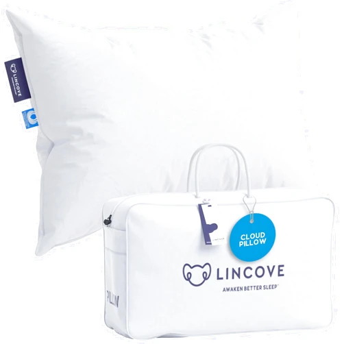 Lincove Cloud Natural Canadian Down Pillow, White Luxury Sleeping Pillow - 625 Fill Power, 500 Thread Count Cotton Shell, Made in Canada, King - Soft, 1 Pack