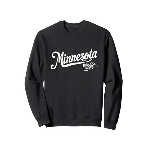 Big Sky Shirts Minnesota - MN, Retro Vintage Script Common Loon Design Sweatshirt
