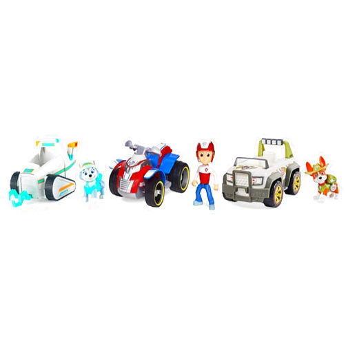 Blizy Paw Patrol Everest's Snow Plow, Paw Patrol Ryder's Rescue ATV & Paw Patrol, Jungle Rescue, Tracker’s Jungle Cruiser.