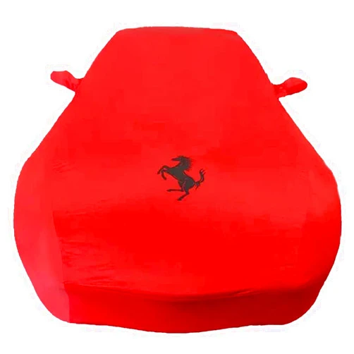SZJSRD Car Cover for Ferrari 512 BB/512 BBi 1976 1977 1978 1979 1980 1981 1982 1983 1984 Dustproof Stretch Cotton Protection Cover Emblem Auto Show Indoor Awning Tarpaulin,Red2