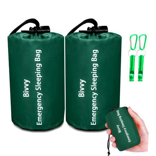 Cymuber Emergency Sleeping Bag Survival Bag, Cymuber Portable Waterproof Thermal Bivy Sacks Tac Bivvy Bags,Camping Mylar Sleeping Bag Survival Gear Emergency Blankets Survival Shelter